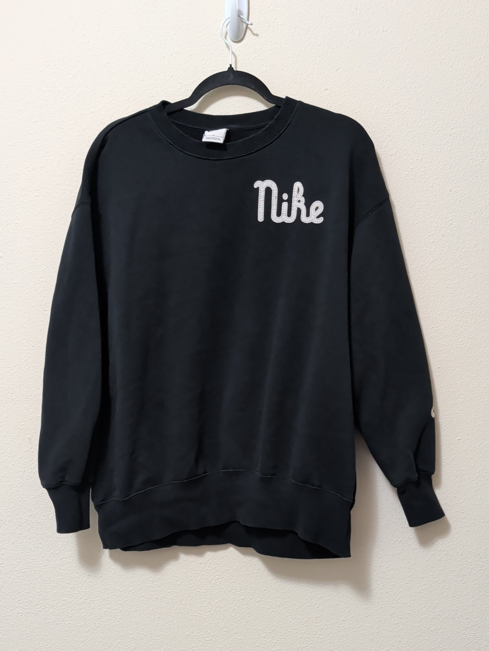 Nike Black Crewneck Sweatshirt with White Script Logo